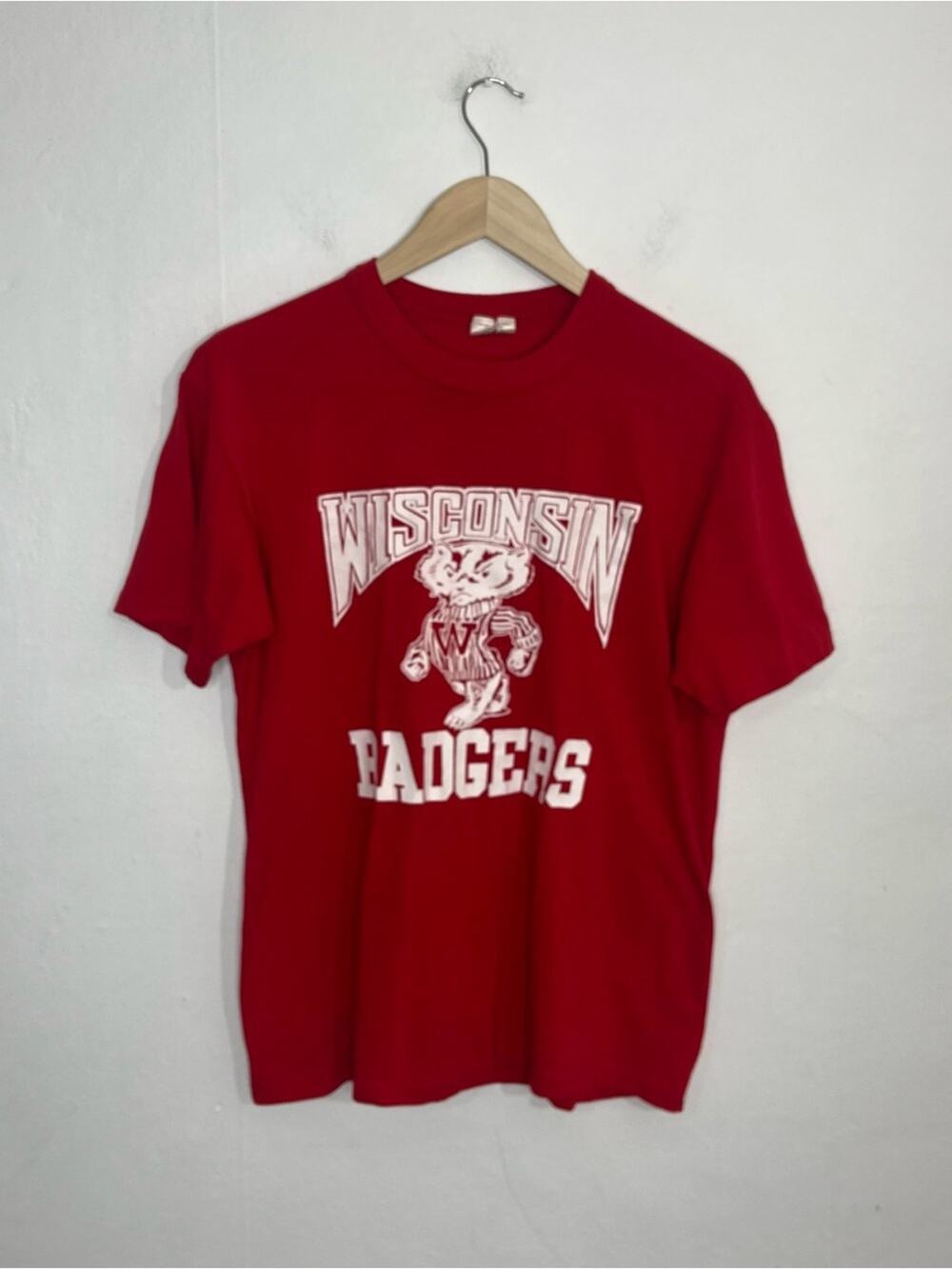 Vintage 80's UWM Wisconsin Madison University Badgers Bucky Shirt Size Large